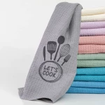 Πετσέτα Κουζίνας (50x70) Waffle Let's Cook Λιλά βαμβακερή Borea