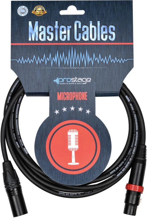 Prostage MBS-B07 - Επαγγελματικό καλώδιο XLR female - XLR male με διακόπτη on-off 7 μέτρα σε Black