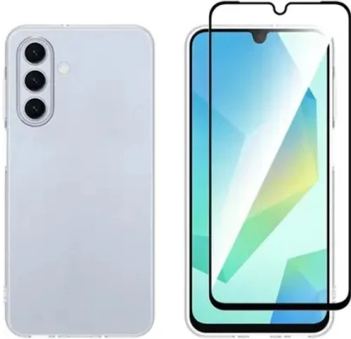 Vivid Set Gelly Case + Full Face Tempered Glass Samsung Galaxy A26 Black