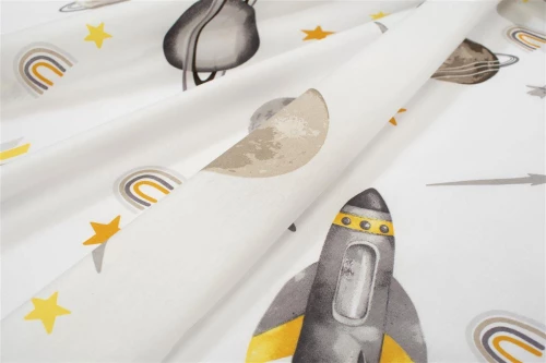 Πάνα Χασέ bebe Space Mission 183 80X80 White-Grey 100% Cotton - -