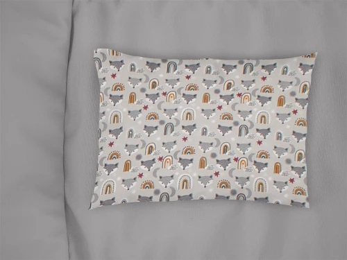 Μαξιλαροθήκη Εμπριμέ kids Fox 527 50X70 Grey 100% Cotton - -