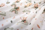 Σεντονάκι Λίκνου bebe Cloudy Bear 581 80X110 White-Olive 100% Cotton - -