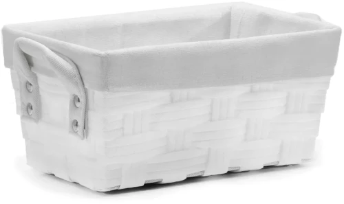 Καλάθι Αποθήκευσης Λευκό Polyester 33x21x16cm - -