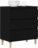 vidaXL Μπουφές Μαύρο Δρυς 60x35x70 εκ Επεξεργασμένο Ξύλο