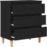vidaXL Μπουφές Μαύρο Δρυς 60x35x70 εκ Επεξεργασμένο Ξύλο