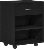 vidaXL Κυλιόμενος Ντουλάπι Μαύρη Δρυς 46x36x59 εκ Επεξεργασμένο Ξύλο