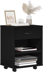 vidaXL Κυλιόμενος Ντουλάπι Μαύρη Δρυς 46x36x59 εκ Επεξεργασμένο Ξύλο