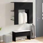 vidaXL Ντουλάπα Χειμώνα Μαύρη Δρυς 97,5x37x99 εκ. Επεξεργασμένο ξύλο