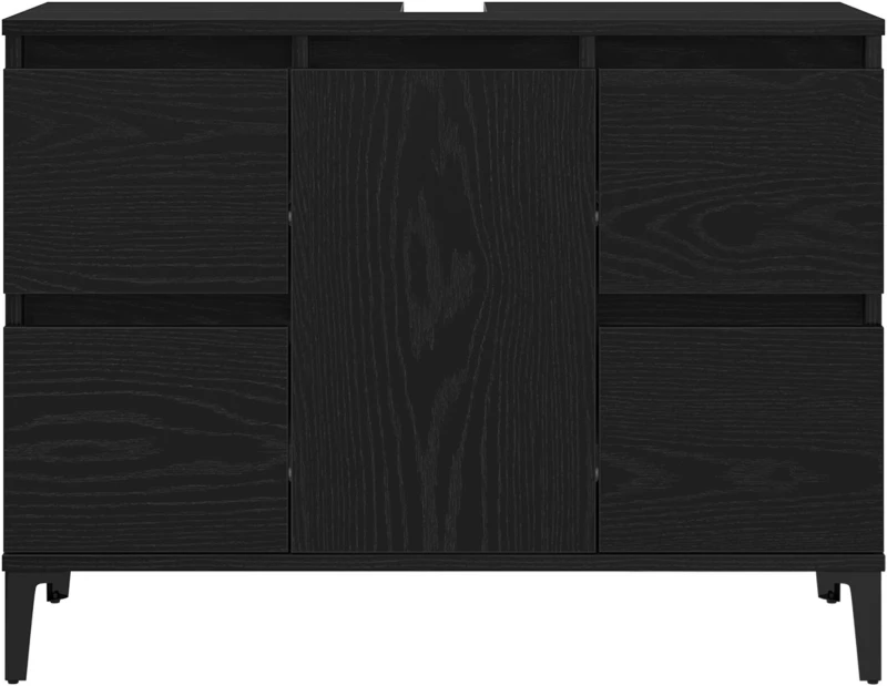 vidaXL Ντουλάπι Νιπτήρος σε Μαύρη Βελανιδιά, 80x33x60 εκ, Επεξεργασμένο Ξύλο