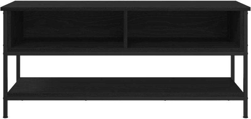 vidaXL Κάστρο τηλεόρασης Μαύρο Δρυς 100x35x45 cm Επεξεργασμένο ξύλο και χάλυβας