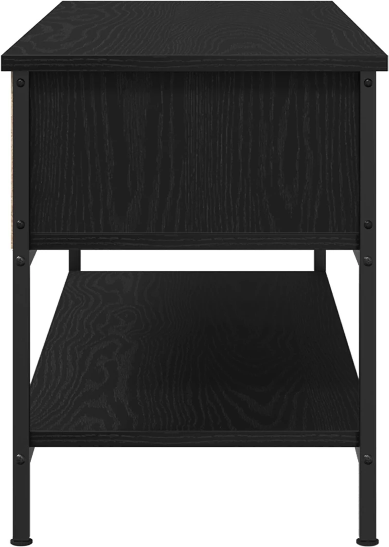 vidaXL Κάστρο τηλεόρασης Μαύρο Δρυς 100x35x45 cm Επεξεργασμένο ξύλο και χάλυβας