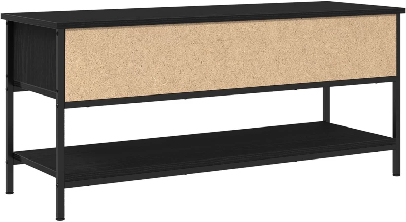 vidaXL Κάστρο τηλεόρασης Μαύρο Δρυς 100x35x45 cm Επεξεργασμένο ξύλο και χάλυβας