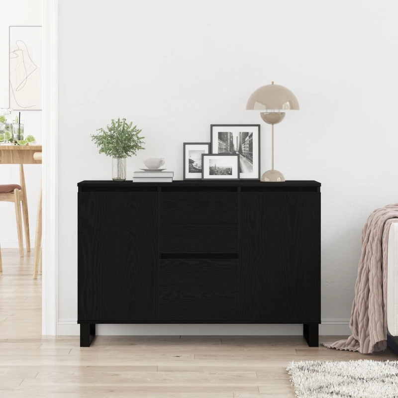 vidaXL Μπουφές Μαύρο Δρυς 104x35x70 εκ Κατασκευασμένο Ξύλο