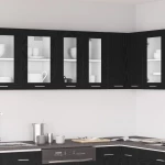 vidaXL Κρεμαστό Γυάλινο Ντουλάπι σε Μαύρη Δρυς - 60x31x60 εκ.