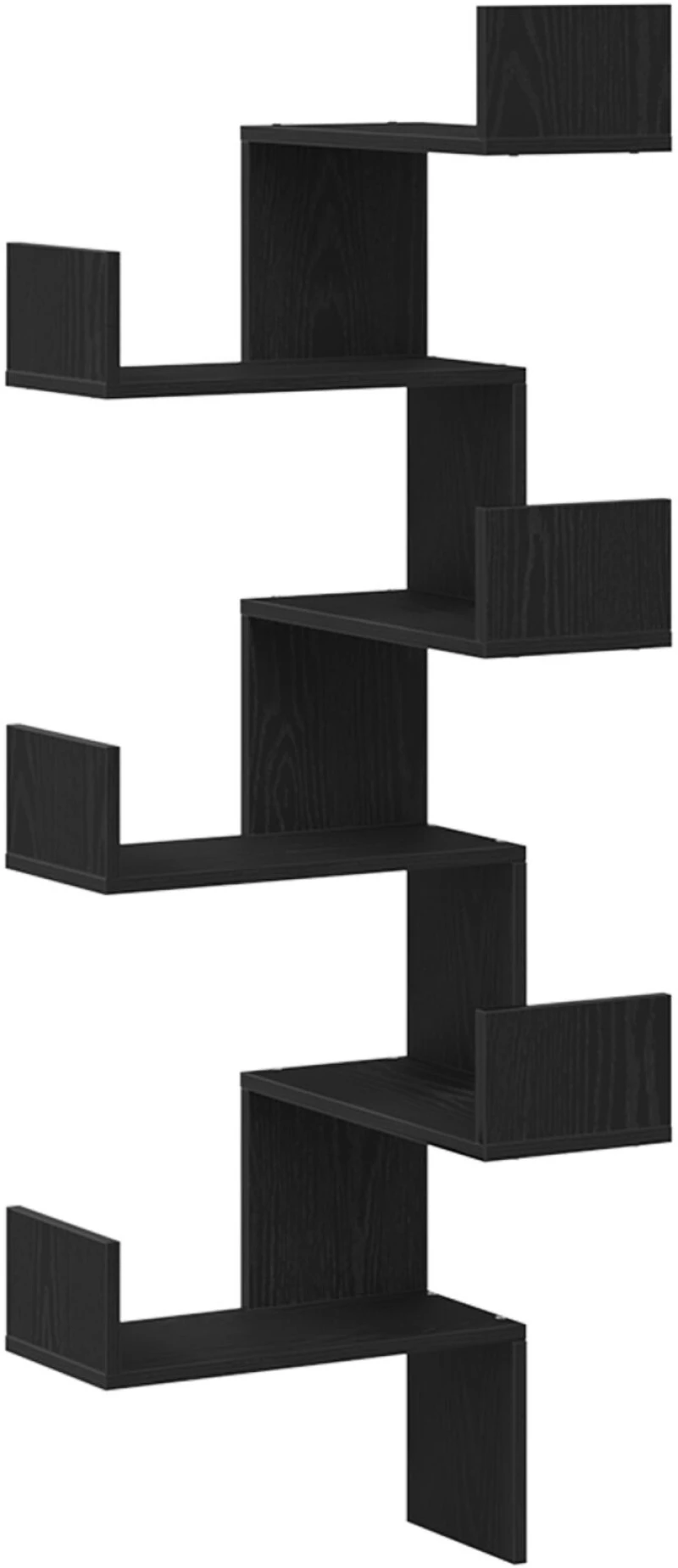 vidaXL Γωνιακό Ράφι Μαύρη Δρυς 45x45x147 εκ. Επεξεργασμένο Ξύλο