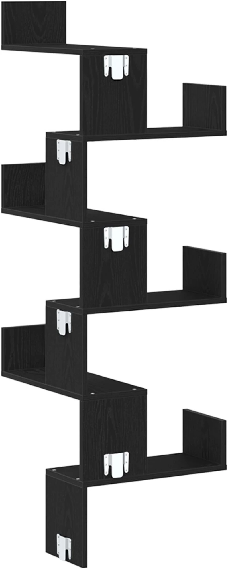 vidaXL Γωνιακό Ράφι Μαύρη Δρυς 45x45x147 εκ. Επεξεργασμένο Ξύλο