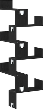 vidaXL Γωνιακό Ράφι Μαύρη Δρυς 45x45x147 εκ. Επεξεργασμένο Ξύλο