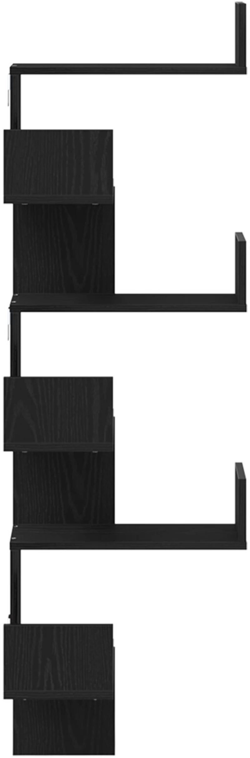 vidaXL Γωνιακό Ράφι Μαύρη Δρυς 45x45x147 εκ. Επεξεργασμένο Ξύλο