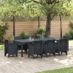 vidaXL Κήπος Τραπέζι Ανθρακί 250x100x73 εκ. Πολυ Ράτταν