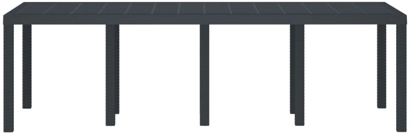 vidaXL Κήπος Τραπέζι Ανθρακί 250x100x73 εκ. Πολυ Ράτταν
