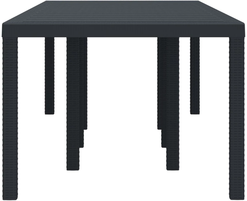 vidaXL Κήπος Τραπέζι Ανθρακί 250x100x73 εκ. Πολυ Ράτταν