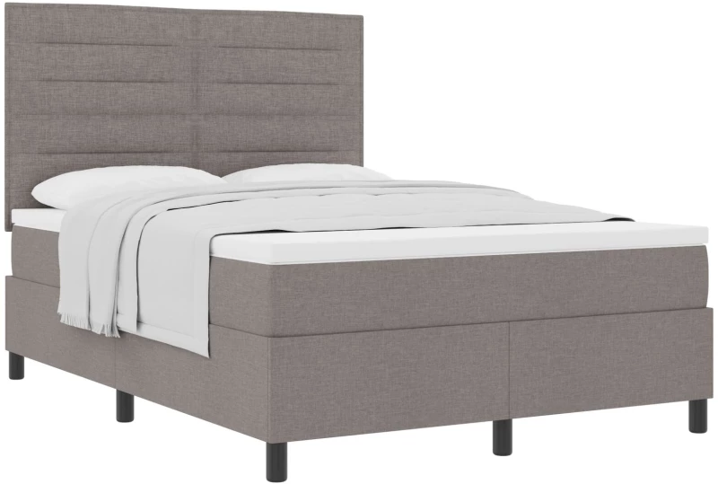vidaXL Κρεβάτι Box Spring με Στρώμα Ταμπά 140x200 εκ. Ύφασμα