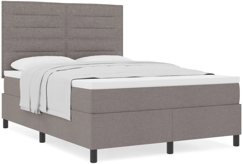 vidaXL Κρεβάτι Box Spring με Στρώμα Ταμπά 140x200 εκ. Ύφασμα