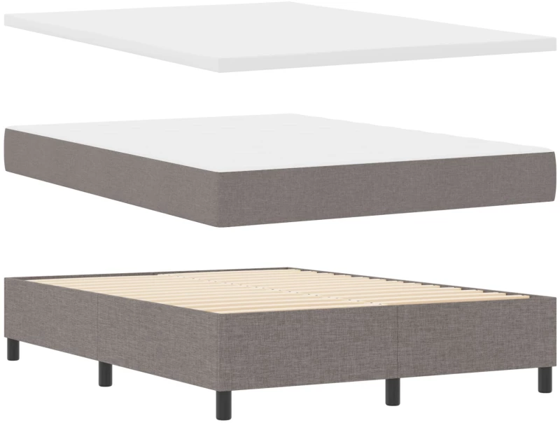 vidaXL Κρεβάτι Box Spring με Στρώμα Ταμπά 140x200 εκ. Ύφασμα