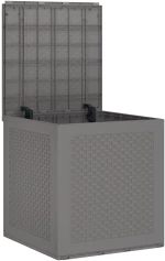 vidaXL Κουτί Αποθήκευσης Κήπου Ανοιχτό Γκρι 55x53x57 cm PP