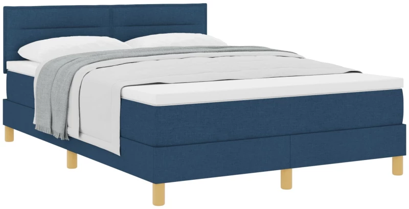 vidaXL Κρεβάτι με Στρώμα Μπλε 140x190 cm Ύφασμα
