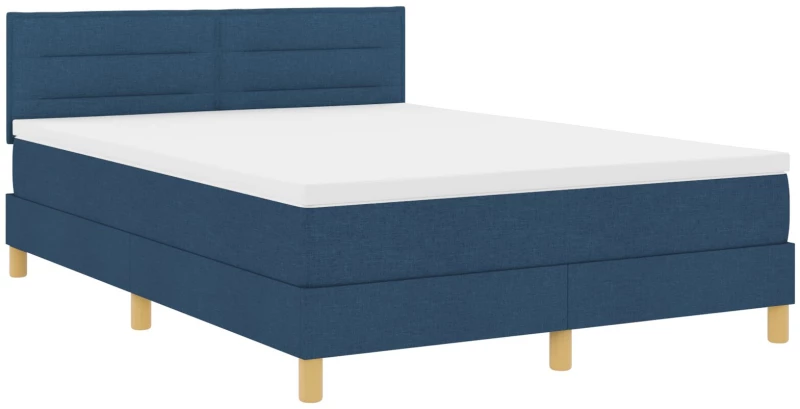vidaXL Κρεβάτι με Στρώμα Μπλε 140x190 cm Ύφασμα