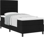 vidaXL Κρεβάτι Box Spring με Ματράζ Μαύρο 100x200 cm Ύφασμα