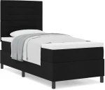 vidaXL Κρεβάτι Box Spring με Ματράζ Μαύρο 100x200 cm Ύφασμα