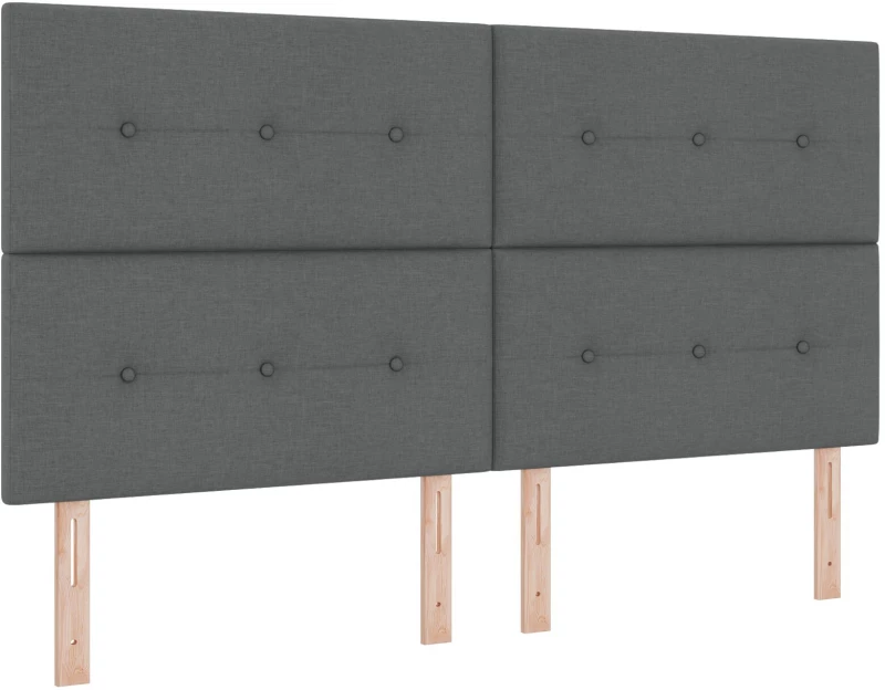 vidaXL Box Spring Κρεβάτι με Στρώμα & Πάγκο Σκούρο Γκρι 180x200 εκ. Ύφασμα