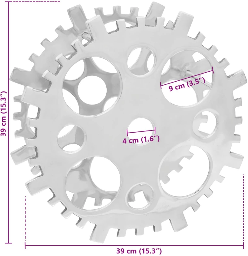 vidaXL Ράφι κρασιού Ασημί 15.4x5.5x15.4 ίντσες Αλουμίνιο