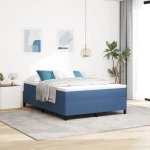 vidaXL Κρεβάτι Μπλε 140x200 εκ. από Σατέν Υφάσματος