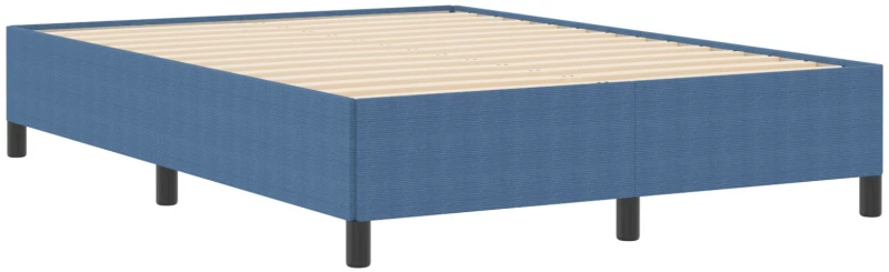 vidaXL Κρεβάτι Μπλε 140x200 εκ. από Σατέν Υφάσματος