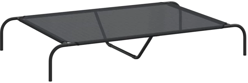 vidaXL Ανυψωμένο κρεβάτι σκύλου Μαύρο 130x80x20 cm Textilene ατσάλι