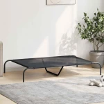 vidaXL Ανυψωμένο κρεβάτι σκύλου Μαύρο 130x80x20 cm Textilene ατσάλι