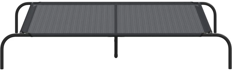 vidaXL Ανυψωμένο κρεβάτι σκύλου Μαύρο 130x80x20 cm Textilene ατσάλι