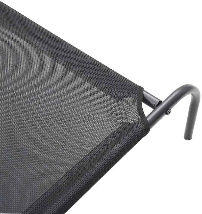 vidaXL Ανυψωμένο κρεβάτι σκύλου Μαύρο 130x80x20 cm Textilene ατσάλι