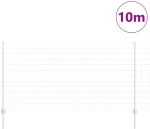 vidaXL Ευρωπαϊκό Φράκτη με 10 Στήλες Ασημί 1,2x10 μ Ατσάλι