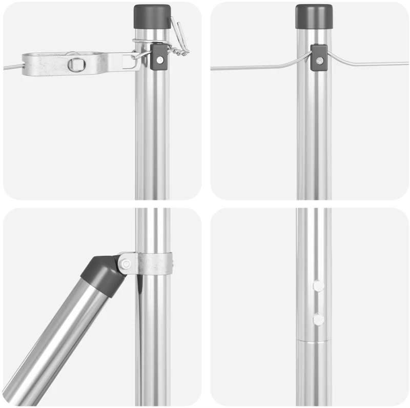 vidaXL Δοκοί Φράχτη 52 τεμ Ø32 mm 210 εκ. Γαλβανισμένος ατσάλι