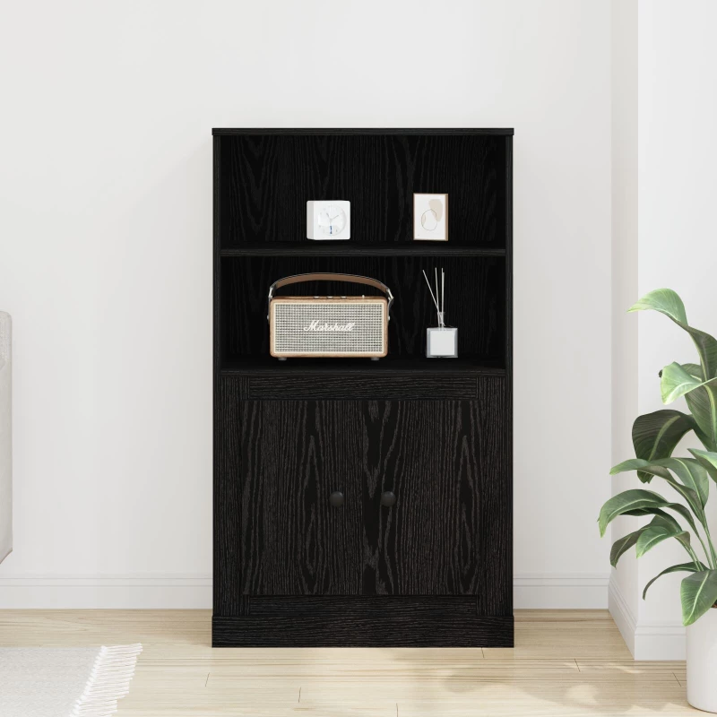 vidaXL Υψηλή ντουλάπα Μαύρη Δρυός 60x35.5x103.5 εκ. Επεξεργασμένο Ξύλο