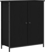 vidaXL Μπουφές Μαύρη Καρυδιά 70x30x80 εκ. Επεξεργασμένο Ξύλο και Χάλυβας