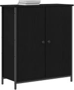 vidaXL Μπουφές Μαύρη Καρυδιά 70x30x80 εκ. Επεξεργασμένο Ξύλο και Χάλυβας