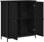 vidaXL Μπουφές Μαύρη Καρυδιά 70x30x80 εκ. Επεξεργασμένο Ξύλο και Χάλυβας