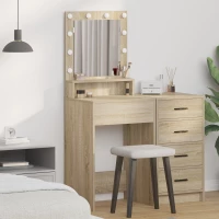vidaXL Τραπέζι Μεταποίησης με Φωτισμό LED σε Sonoma Oak, 50x41x135 εκ.