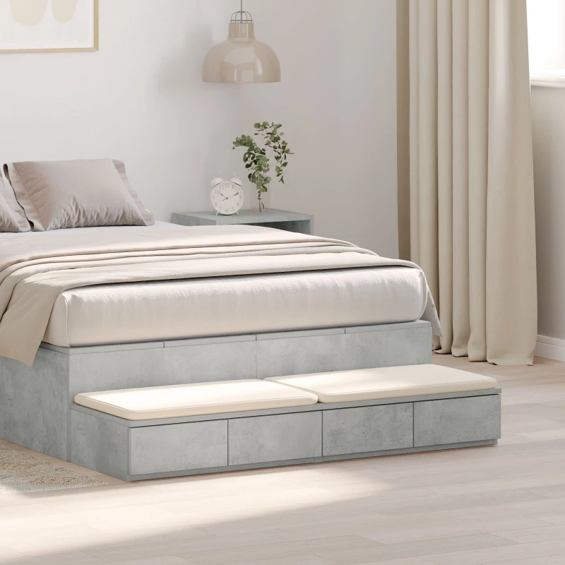 vidaXL Κομοδίνα Σκυρόδεμα Γκρι 120x36.5x16.5 εκ.