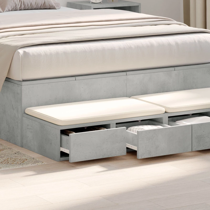 vidaXL Κομοδίνα Σκυρόδεμα Γκρι 120x36.5x16.5 εκ.